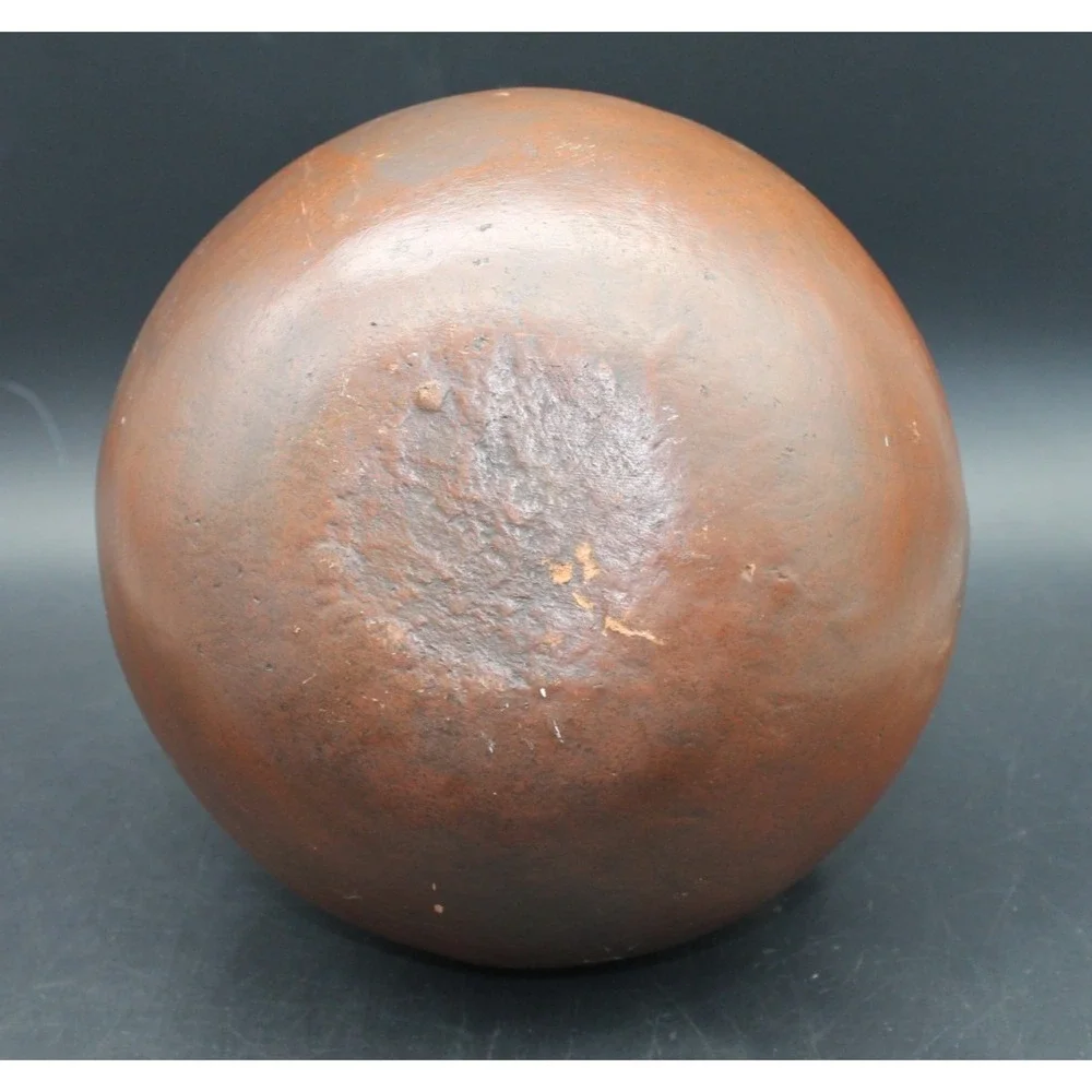Vintage Handcrafted Earthenware Pottery Olla Vase Rustic Folk Art Vessel Brown